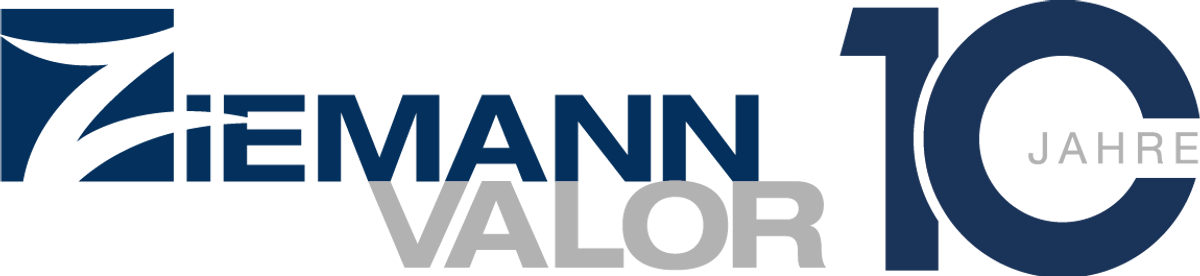 Türkiser Hintergrund mit mehreren Luftballons im Vordergrund. In der Mitte ist das ZIEMANN VALOR Logo zu sehen, daneben die Aufschrift '10 Jahre'.